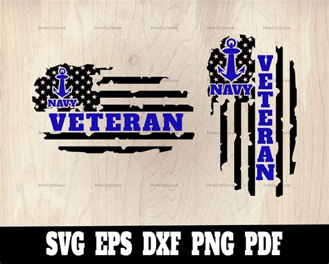 Navy Veteran Svg Distressed Usa Flag Svg American Flag Etsy Navy