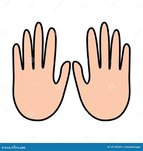 Hands Showing Five Fingers Stock Vector Illustration Of Communication