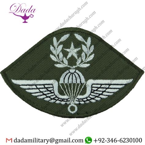 Greece Master Parachute Wings German Issue White On Olive Parachute