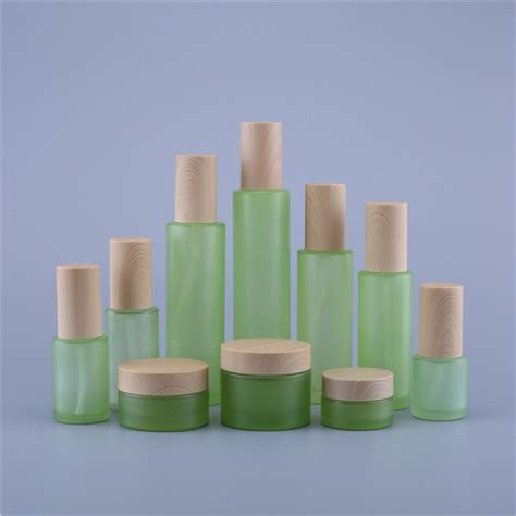 5pcs 20ml 120ml Herb Green Skin Care Cosmetic Package Glass Bottle For