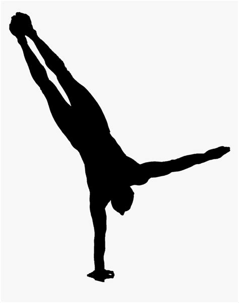 One Arm Handstand Silhouette Hd Png Download Kindpng