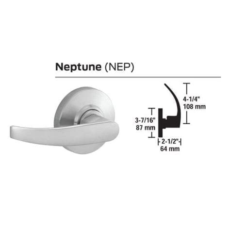 Schlage Al40s Nep Neptune Grade 2 Privacy Lever Lock