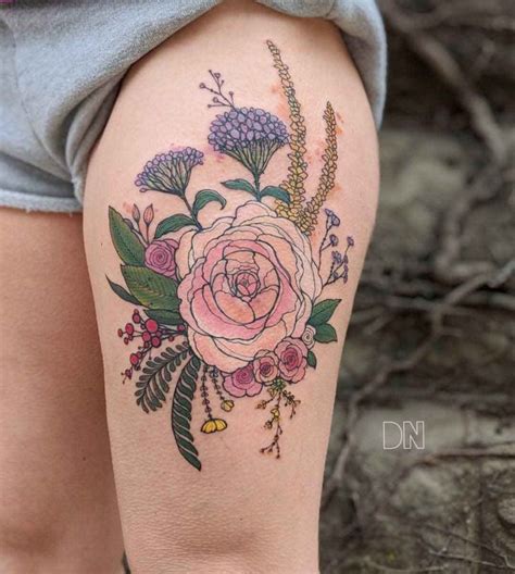 Thigh Flowers Tattoo Best Tattoo Ideas Gallery