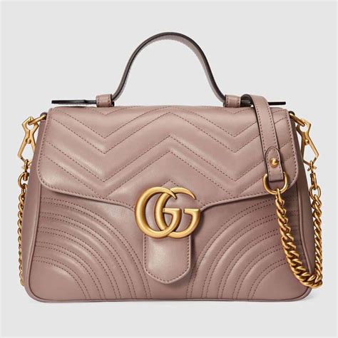 Gucci Gg Marmont Small Top Handle Bag In Matelassé Chevron Leather Lulux