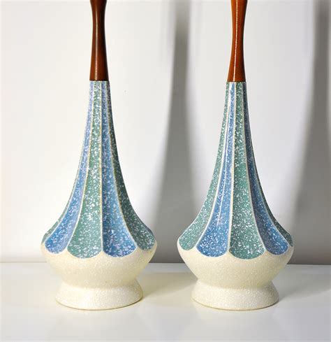 Select Modern Pair Of Danish Modern Ceramic Table Lamps