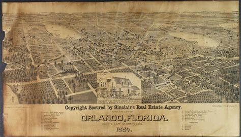 Vintage Orlando Print, Aerial Orlando Photo, Vintage Orlando FL Pic, Old Orlando Photo, Orlando 