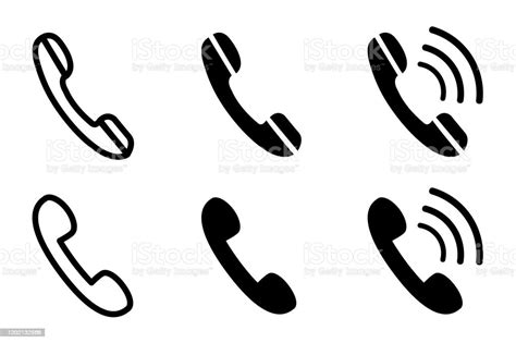 Phone Set Icon Call Telephone Contact Symbol Stock Vector Stock