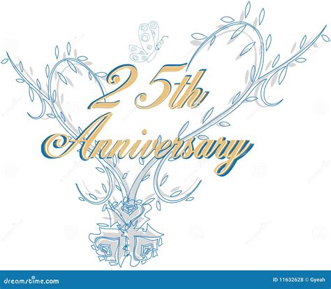 25th Wedding Anniversary Stock Vector Illustration Of Roses 11632628