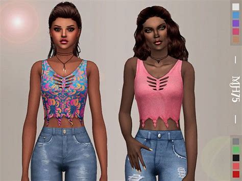Some Cute Tops For Summer Found In Tsr Category Sims 4 Female Everyday