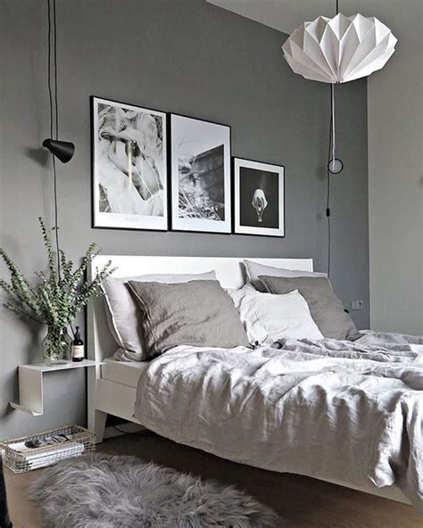 Include a paper flower, floral canvas or vase of fresh blooms to your design. 25 Simple Ways To Make A Grey Bedroom Cool - DigsDigs