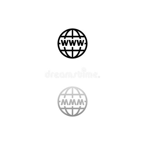 World Wide Web Icon Flat Stock Vector Illustration Of Label 136117993