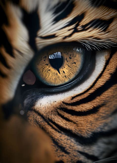 Tiger Eye Close Up Poster Picture Metal Print Paint By Patrick