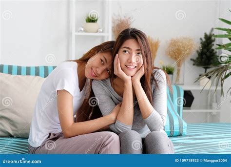 Lgbt Young Cute Asian Lesbian Couple Happy Moment Homosexual Stock Image Image Of Person