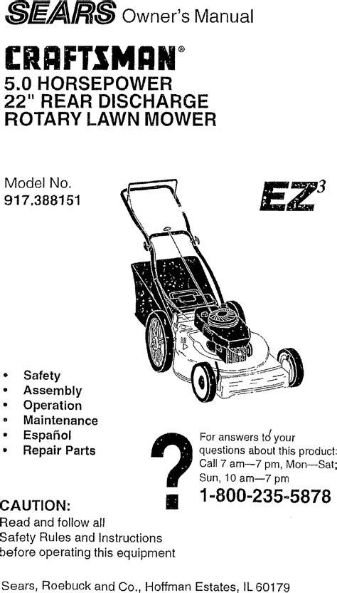 Craftsman Lawn Mower User Manual