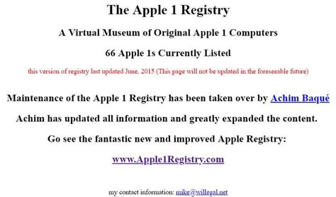 Apple 1 Registry List Of All Known Original Apple 1 Computer