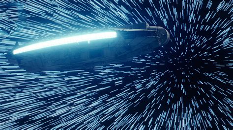 2560x1440 Star Wars The Last Jedi Millennium Falcon Hitting Lightspeed