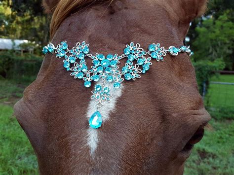 Crystal Blue Browband For Pony Horse Or Draft Equine Bling Etsy