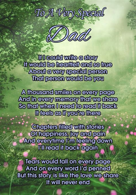 To A Very Special Dad Memorial Graveside Poem Keepsake Funeral Card