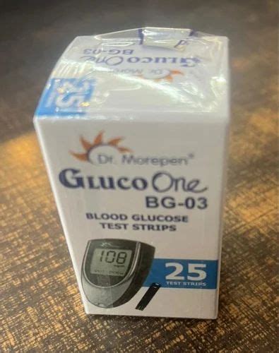 Plastic Dr Morepen BG 03 Gluco One Blood Glucose 25 Test Strips For