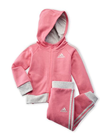 Adidas Infant Girls Two Piece Pink Fast Fleece Sweatsuit Kids