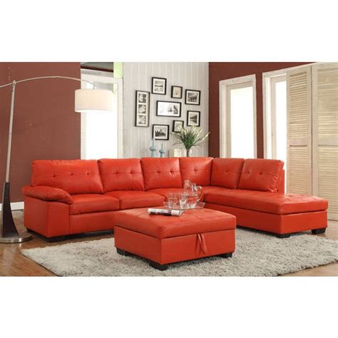I purchased a couch from a consignment store and was told and guaranteed it was 100% real leather. 2 pc emily ii collection red faux leather sectional sofa ...