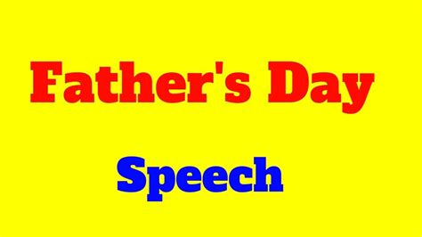 Fathers Day Speech In English For Kids Fathers Day Special Youtube