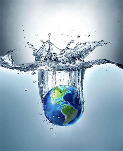 Planet Earth Splashing Into Water Photograph By Leonello Calvetti Pixels