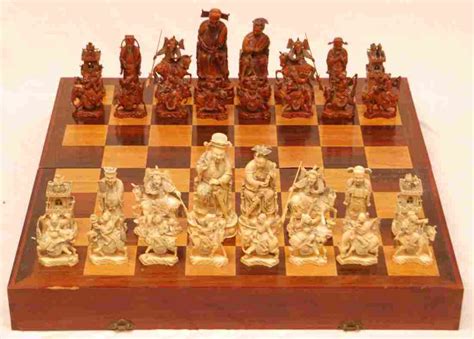 116 Antique Chinese Qianlong Large Ivory Chess Set May 19 2012