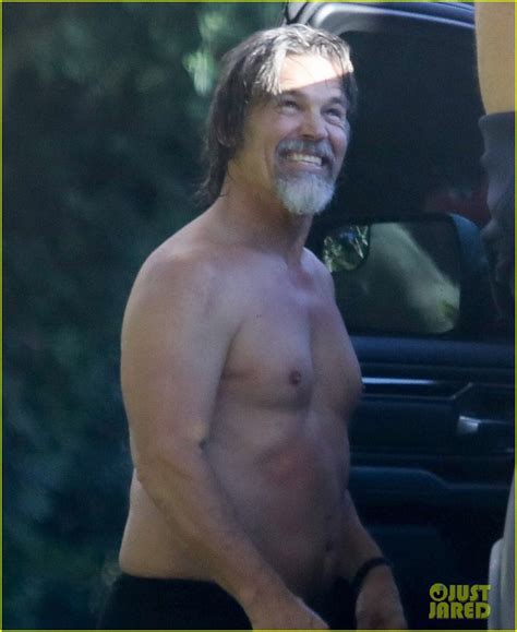 Josh Brolin Goes Shirtless While Leaving The Beach On July 4th Photo
