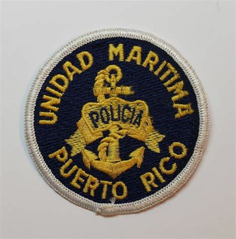 Vtg Puerto Rico Police Patch Unidad Maritima Policia Pr Ebay