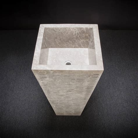 Marble Pedestal Sink Square Tapered Decora Loft