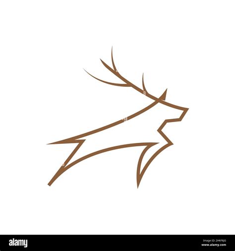 Modern Minimalist Shape Deer Jump Logo Design Vector Graphic Symbol