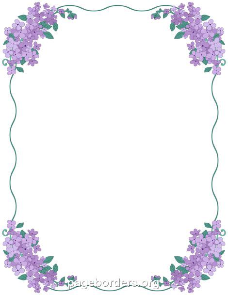 Lilac Border Clip Art Page Border And Vector Graphics Flower Border Page Borders Lilac