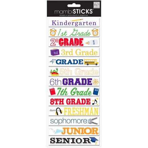 Mambisticks™ Stickers Grades In School Scrapbook Chipboard
