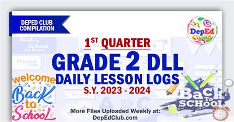 1st Quarter Grade 2 Daily Lesson Log SY 2023 2024 DLL