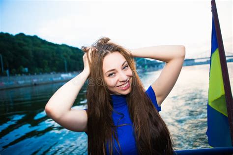 Portrait Of Beautiful Cheerful Woman Stock Image Image Of Caucasian