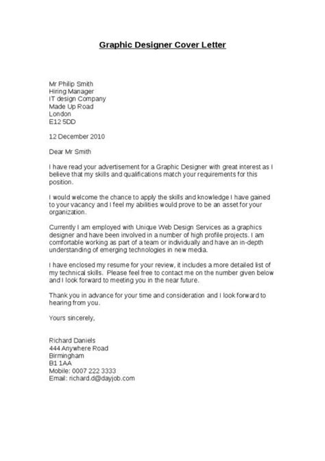 Web designer cover letter sample. Graphic Design Cover Letter