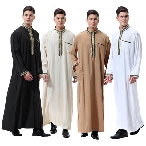 Kaftan Thoub Thobe Men Muslim Dress Abaya Jubah Caftan Islam Salah