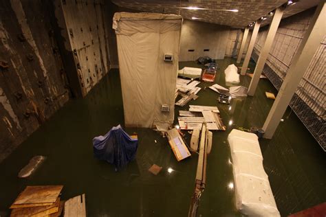 floodwater pours into 9 11 museum hampering further work on the site the new york times