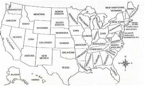 Mapa De Estados Unidos Con Nombres Capitales Estados Para Colorear