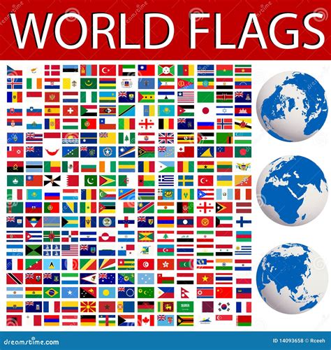 De Vlaggen Van De Wereld Stock Illustratie Illustration Of