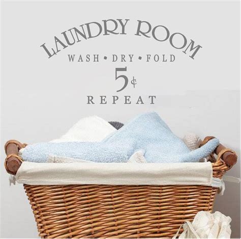 Laundry Room Wash Dry Fold Repeat Vinyl Wall By Adoredesignco