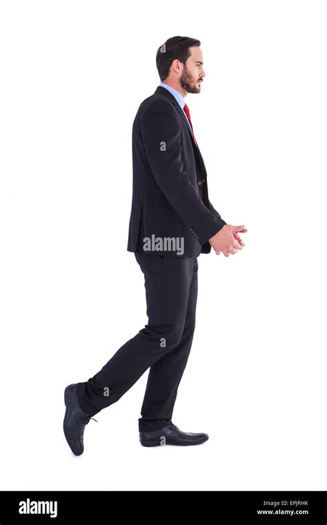Handsome Businessman In Suit Walking Away Stock Photo Alamy