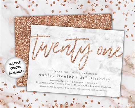 Curating inspiring quotes and infographics to help improve people's lives read full profile curat. 21st Birthday Invitation Rose Gold Twenty First Birthday ...