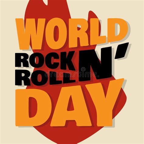 World Rock N Roll Day Stock Vector Illustration Of Stripe 90423667