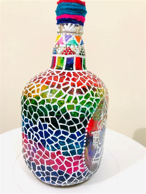Bottle Art With Glass Colours Etsy Uk