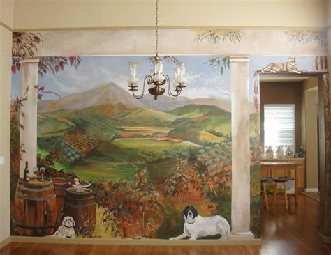 Tuscan Wall Murals Area Mural Artist Marion Hatcher Paints 3d