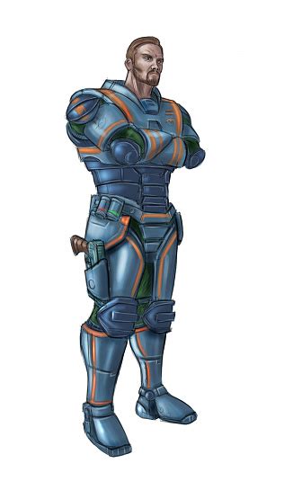 Concept Art Science Fiction Illustration Of Futuristic Soldier