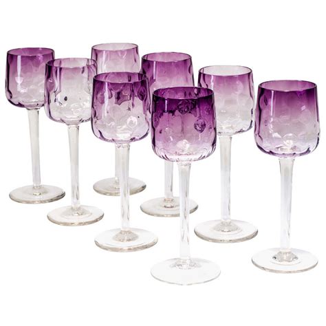 Koloman Moser Nine Wine Glasses „meteor“ Ca 1900 Koloman Moser Moser Glass Moser