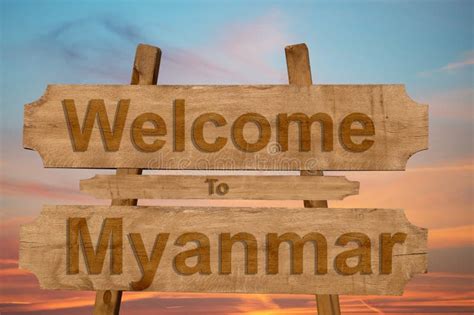 Welcome To Myanmar Welcome To Myanmar Isolated Stamp Stock Vector
